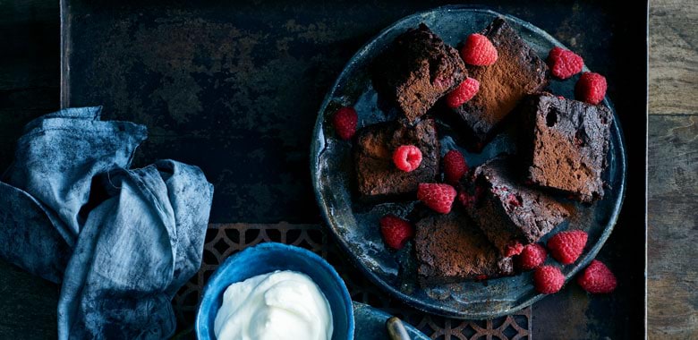 Lyndey Milan’s  Chocolate and raspberry brownies