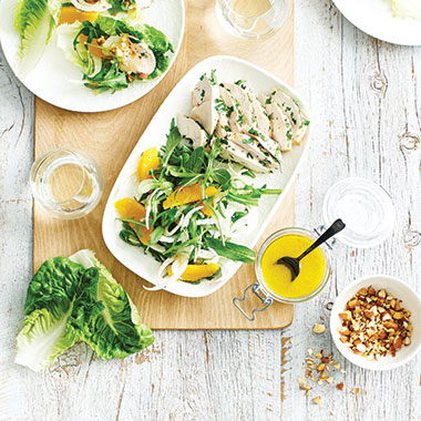 Poached chicken breast salad 