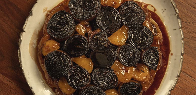 Dave Pynt's bone marrow and shallot tart tatin 