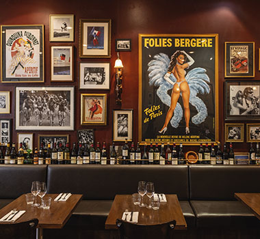 The Parisian-inspired interiors of Bistro Papillon.
