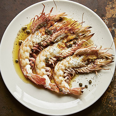 Mat Lindsay's prawns with fermented shrimp-paste butter - recipe available in the Ester cookbook.
