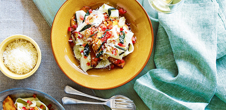 Rag Pasta With Pumpkin Sage And Tomatoes Recipe