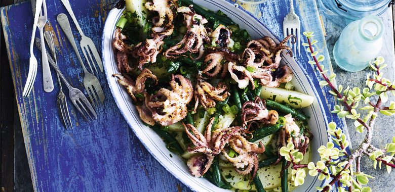 Lyndey Milan’s Octopus salad with green beans and potatoes recipe