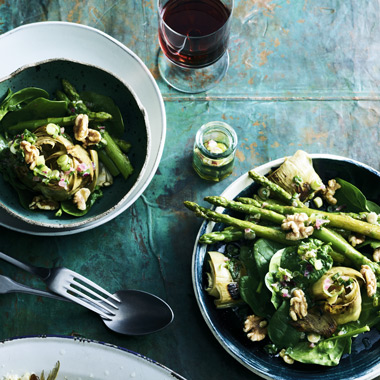 Lyndey Milan’s  Warm asparagus & artichoke salad