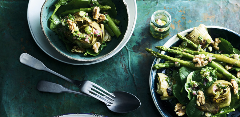 Lyndey Milan’s  Warm asparagus & artichoke salad perfect for Autumn
