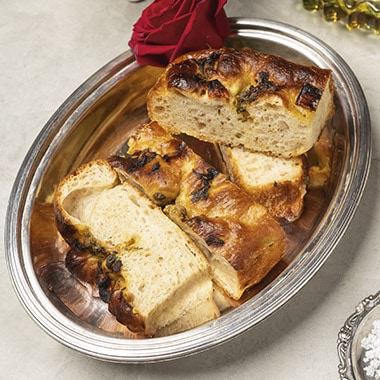 Shannon Martinez Focaccia with garlic, sundried tomatoes and olives