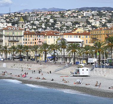 The coastal scape of Nice, France looking nice.