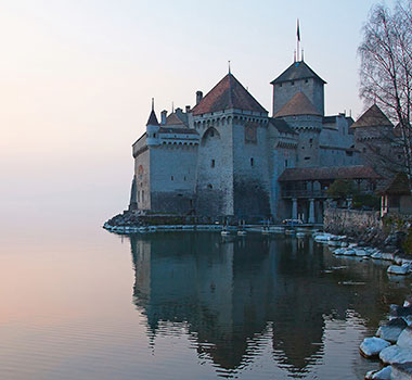 In winter the Chillon Castle at Montreux is magical.