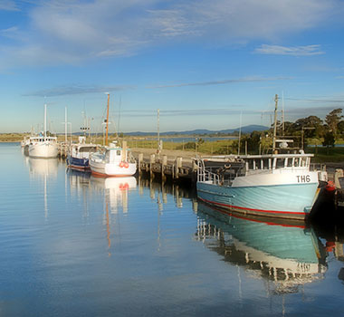 The boats at Bridport Wharf in Tasmania