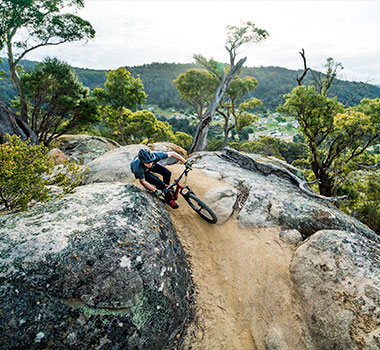 Try your hand at the Blue Derby Mountain Bike Trail in Tasmania