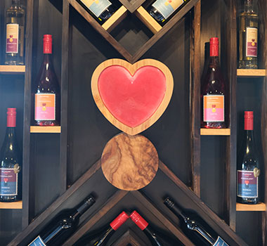 The beautiful bottles of Balancing Heart Vineyard