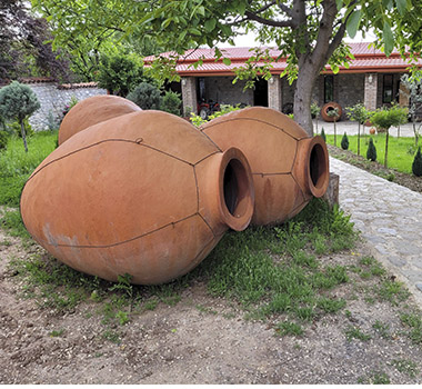 The garden of Zaza Kbilashvili, kvevri maker.