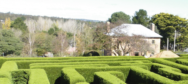 Garden maze at Harpers Mansion