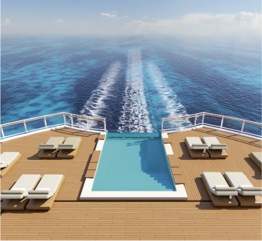 Soaking up the sun on the decks of a Norwegian Cruise Line boat