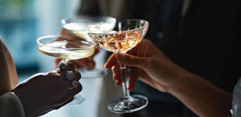 Say cheers with a glass of champagne