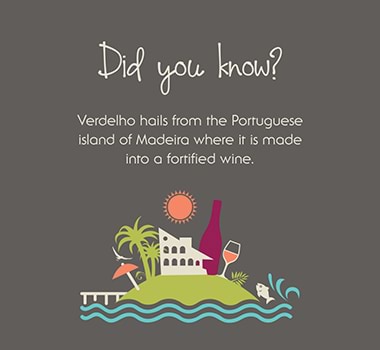 An infographic of Verdelho and it's origin from Portugal