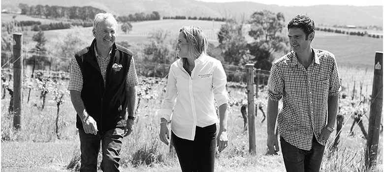 Second and third-gen Middletons, David, Claire and Sam. Mount Mary Wines.