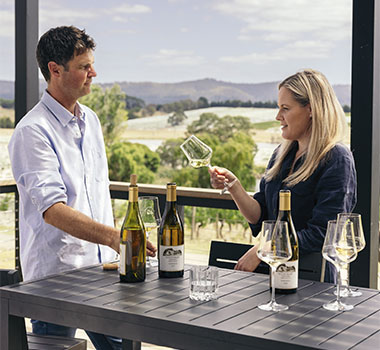 Liquid visions, a trio of Mount Mary Chardonnay.