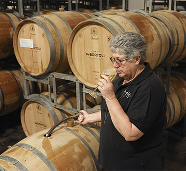 Senior Winemaker at De Bortoli Wines Julie Mortlock tasting wine