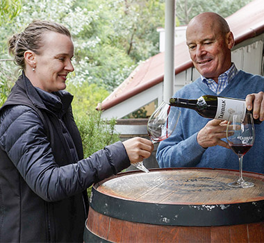 The Purbrick family of Tahbilk enjoy wine over the festive period.
