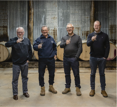 Tyrrell’s Chairman Bruce Tyrrell, Chief Winemaker Andrew Spinaze, Senior Winemaker Mark Richardson, CEO Chris Tyrrell.