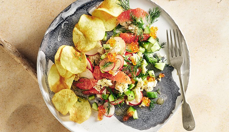 Crab Salad With Crisp Potatoes And Sparkling Wine Dressing