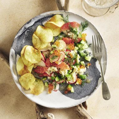 Crab Salad With Crisp Potatoes And Sparkling Wine Dressing