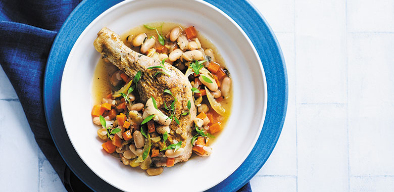Quick chicken cassoulet with preserved lemon recipe