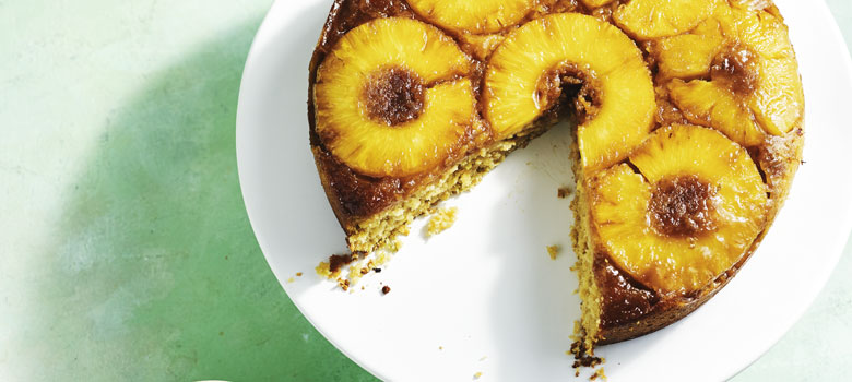 Pineapple and lime upside-down cake