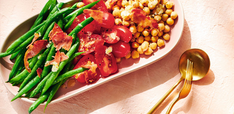 Lyndey Milan's green beans, cherry tomatoes and chickpea salad