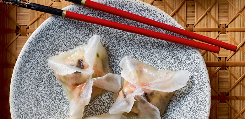 Tony Tan's chicken and prawn windmill dumplings