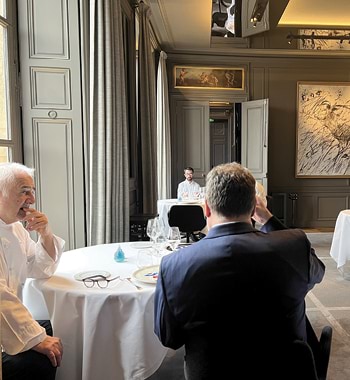 A look inside the dining rooms at Guy Savoy's French restaurant in Paris