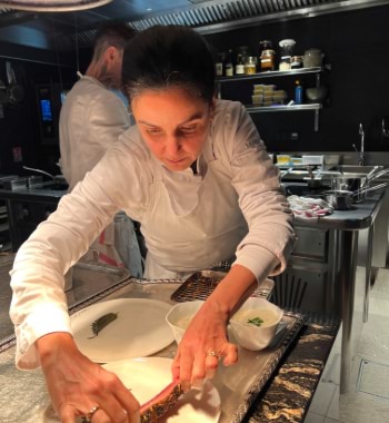 Chef Tabata Mey of Lyon bouchon Ombellule.