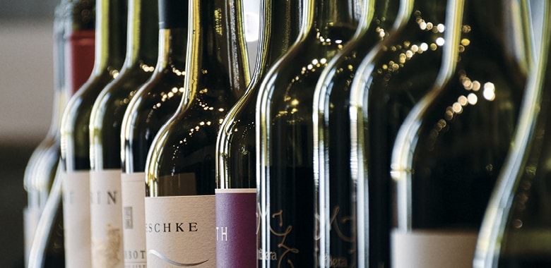A line up of Australian Merlot awaiting the Selector taste test