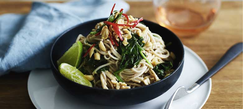 Soba noodles with peanut and ginger