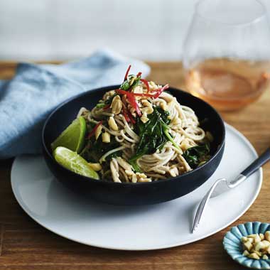 Soba noodles with peanut and ginger