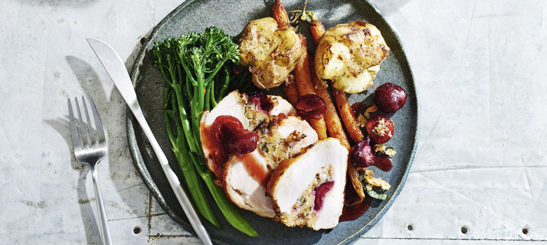 Turkey breast with cherry stuffing 