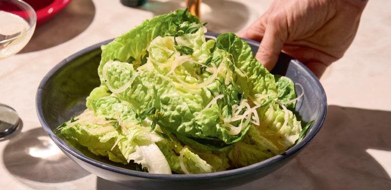 Andy Cooks' romaine lettuce salad with tarragon and shallot