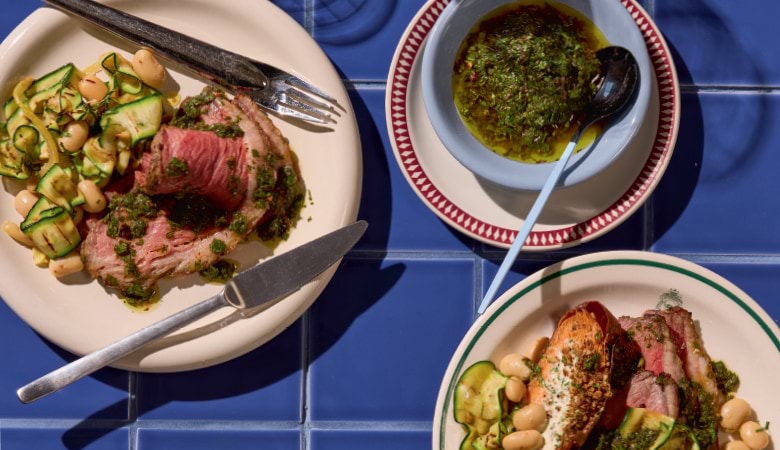Andy Cooks' whole roast rump cap with pepperberry chimichurri