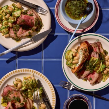 Andy Cooks' whole roast rump cap with pepperberry chimichurri