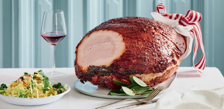 Lyndey Milans Christmas ham with tamarind, ginger and rum glaze