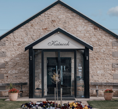 The entrance to the historic cellar door of Katnook, one of Coonawarra's oldest wineries.