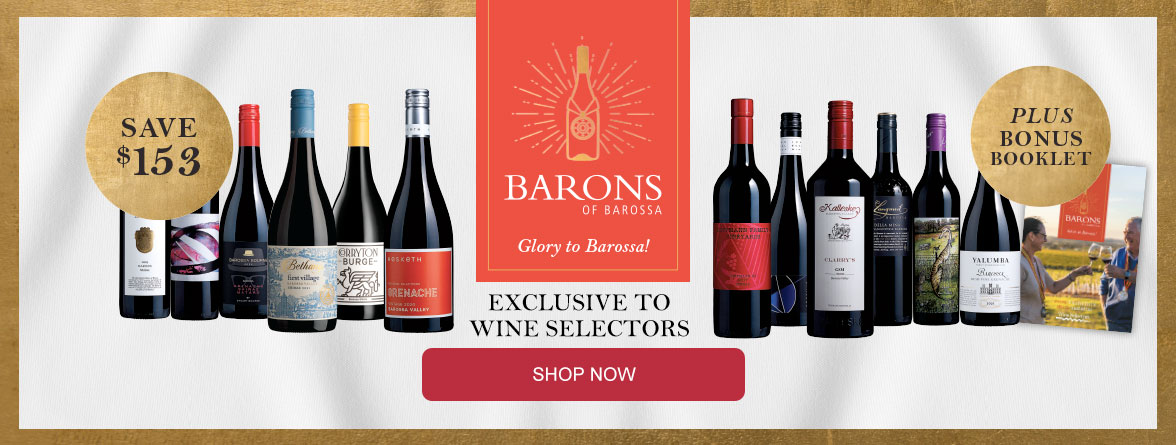 Barons of the Barossa exclusive wine dozen showcasing 12 iconic red wines and BONUS booklet