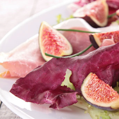Autumn Salad Recipe fresh figs with blue cheese and prosciutto
