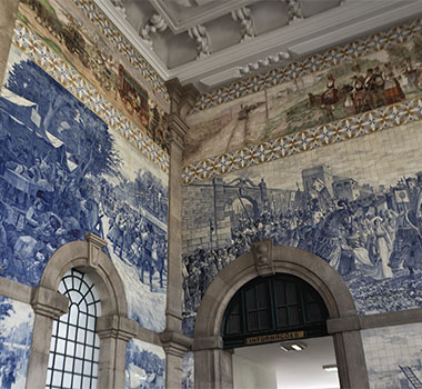 The Decorated Blue And White Tiles Of Sao Bento Station